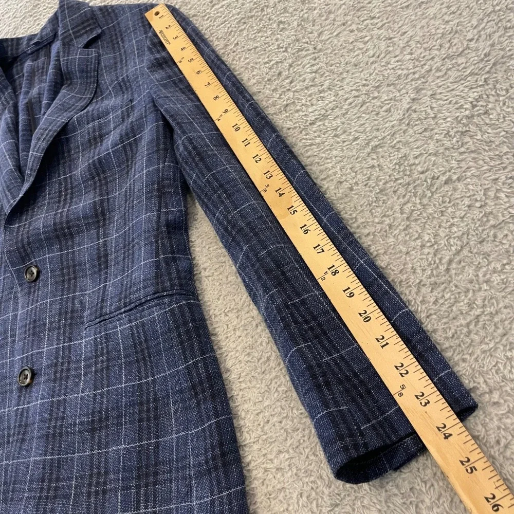 Bonobos Jetsetter Wool Linen Blazer Mens‎ 38S Glen Plaid Slim Fit Unconstructed